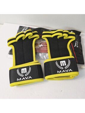 Mava Sports Ventilated Weightlifting Workout Gloves Wrist Support Yellow M